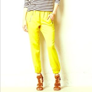 Cute Comfy Chartreuse Joggers from Anthro!